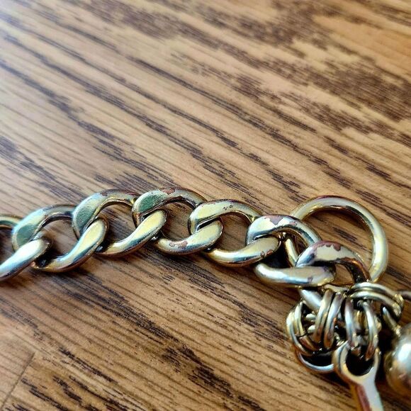 JUICY COUTURE Vintage Gold Starter Bracelet with Toggle Scepter TIMELESS CHIC! - Picture 6 of 8